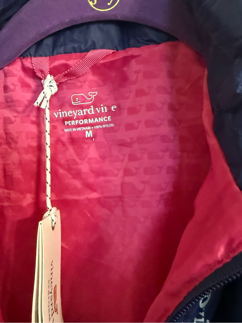 Vineyard Vines Navy /Pink Girls Weekender Quilted Puffer Vest - Picture 3 of 3
